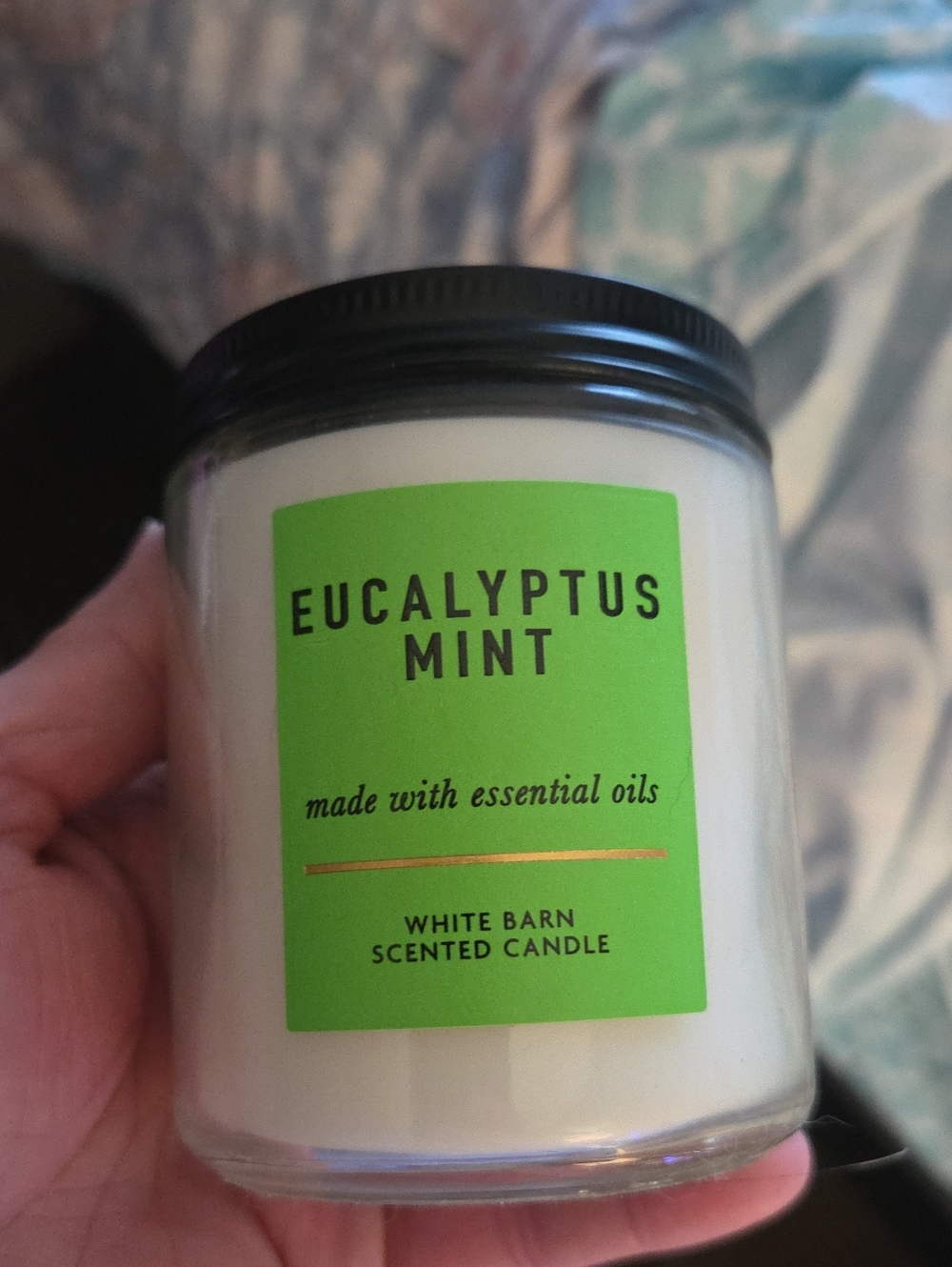 White Barn Eucalyptus Mint Candle - Bright Green Label